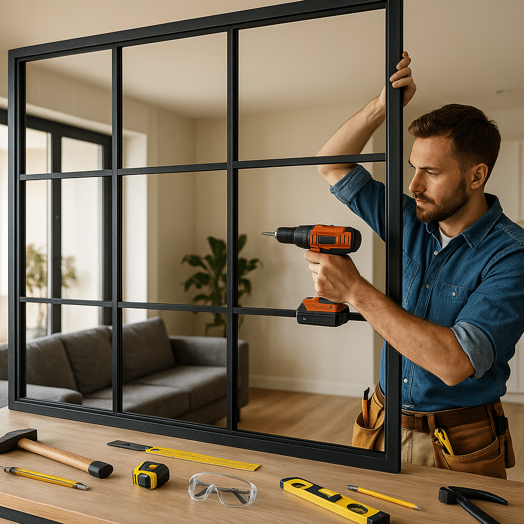 Visuel d’introduction sur DIY : fabriquer une verrière d’intérieur
