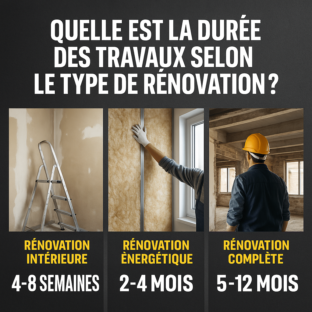 Illustration complémentaire de l’article sur Quelle est la durée des travaux selon le type de rénovation ?