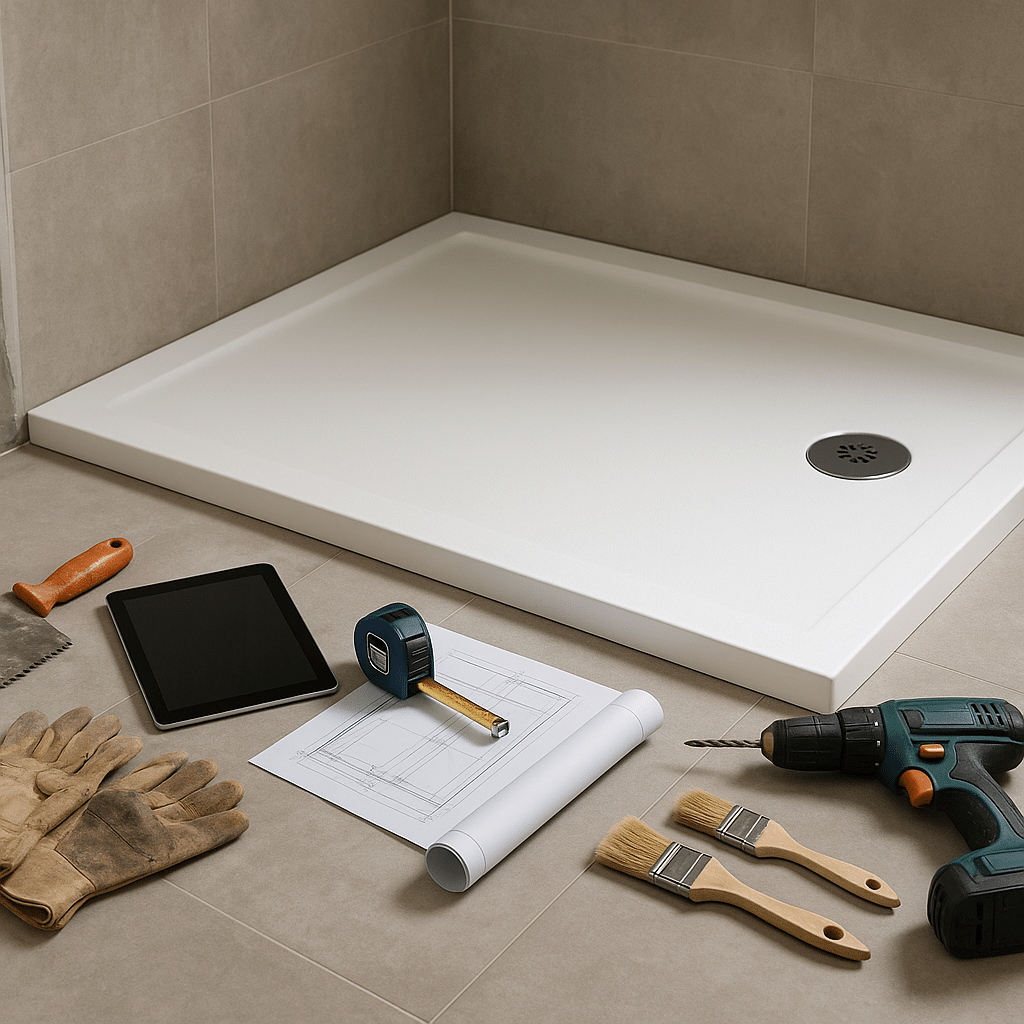 Visuel d’introduction sur Rénovation de salle de bain : top 5 des receveurs de douche extra-plats 2025