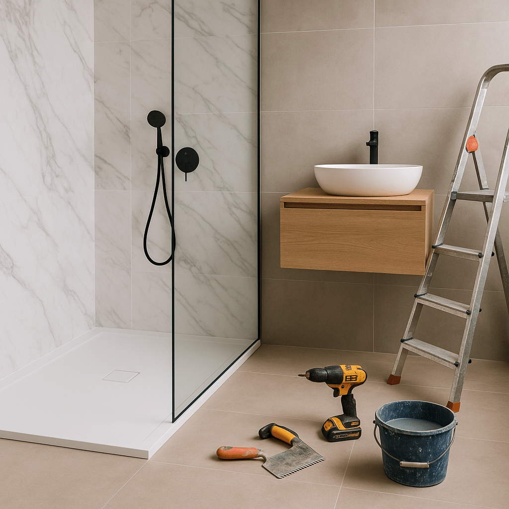 Illustration complémentaire de l’article sur Rénovation de salle de bain : top 5 des receveurs de douche extra-plats 2025