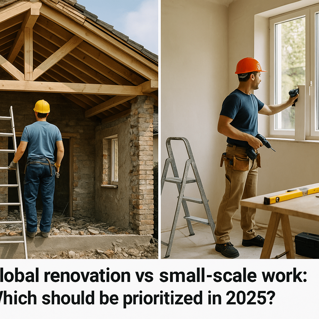 Visuel d’introduction sur Rénovation globale vs petits travaux : que privilégier en 2025 ?