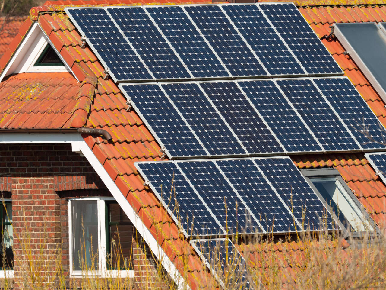 Solar panels on family house