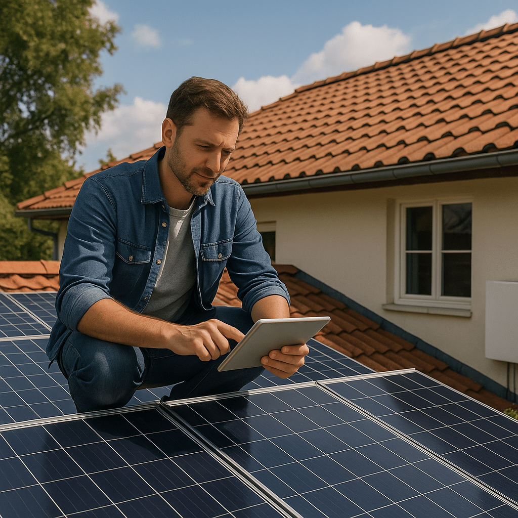 Illustration générée pour l’article : Autoconsommation solaire en 2025 : guide pour devenir indépendant en énergie
