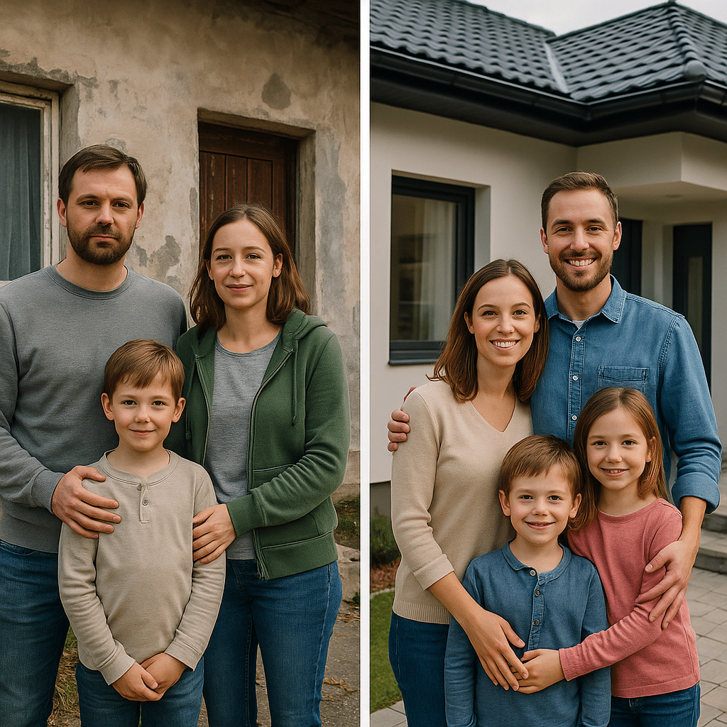 Illustration générée pour l’article : Avant et Après : cette rénovation avec les aides a tout changé pour cette famille