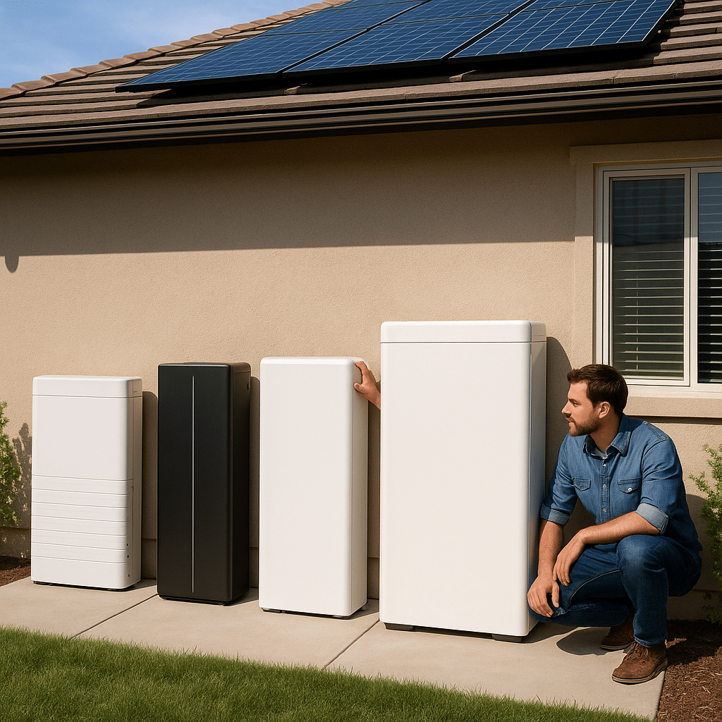 Illustration générée pour l’article : Batteries domestiques en 2025 : lesquelles pour stocker votre énergie solaire ?