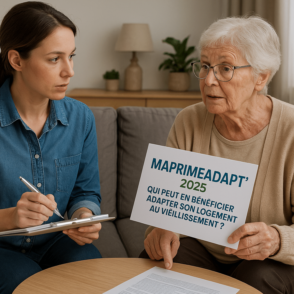 Illustration générée pour l’article : MaPrimeAdapt' 2025 : qui peut en bénéficier pour adapter son logement au vieillissement ?