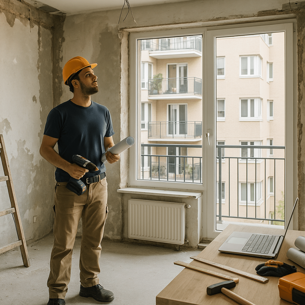 Illustration générée pour l’article : Rénover un logement en copropriété : les règles à connaître en 2025