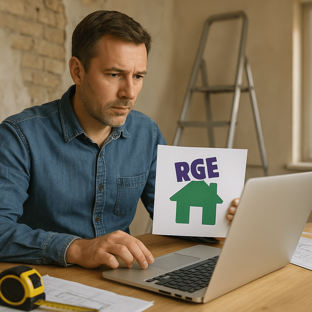 Illustration générée pour l’article : Travaux de rénovation : comment bien choisir une entreprise RGE près de chez vous