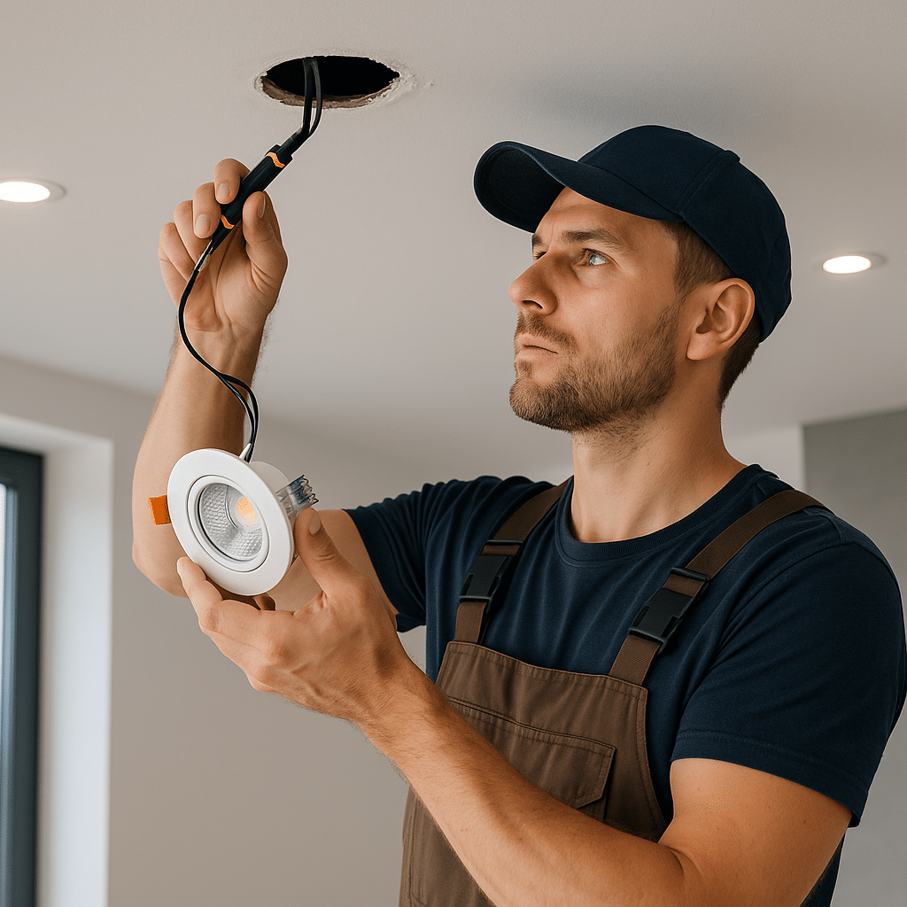 installer-des-spots-led-encastres-dans-un-faux-plafond