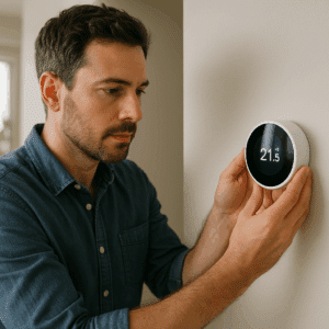 Illustration générée pour l’article : Poser un thermostat connecté sans électricien