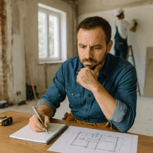 Illustration générée pour l’article : Quelle est la durée des travaux selon le type de rénovation ?
