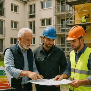 Illustration générée pour l’article : Rénovation énergétique en copropriété : quelles aides et obligations en 2025 ?