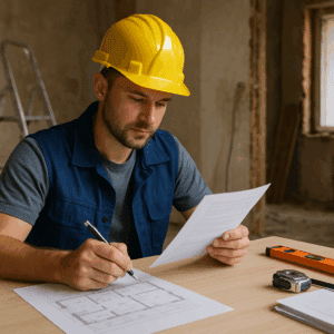 Illustration générée pour l’article : Travaux de rénovation : faut-il déposer un permis de construire ?