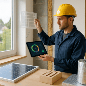 Illustration générée pour l’article : Matériaux intelligents dans la rénovation énergétique : les innovations 2026