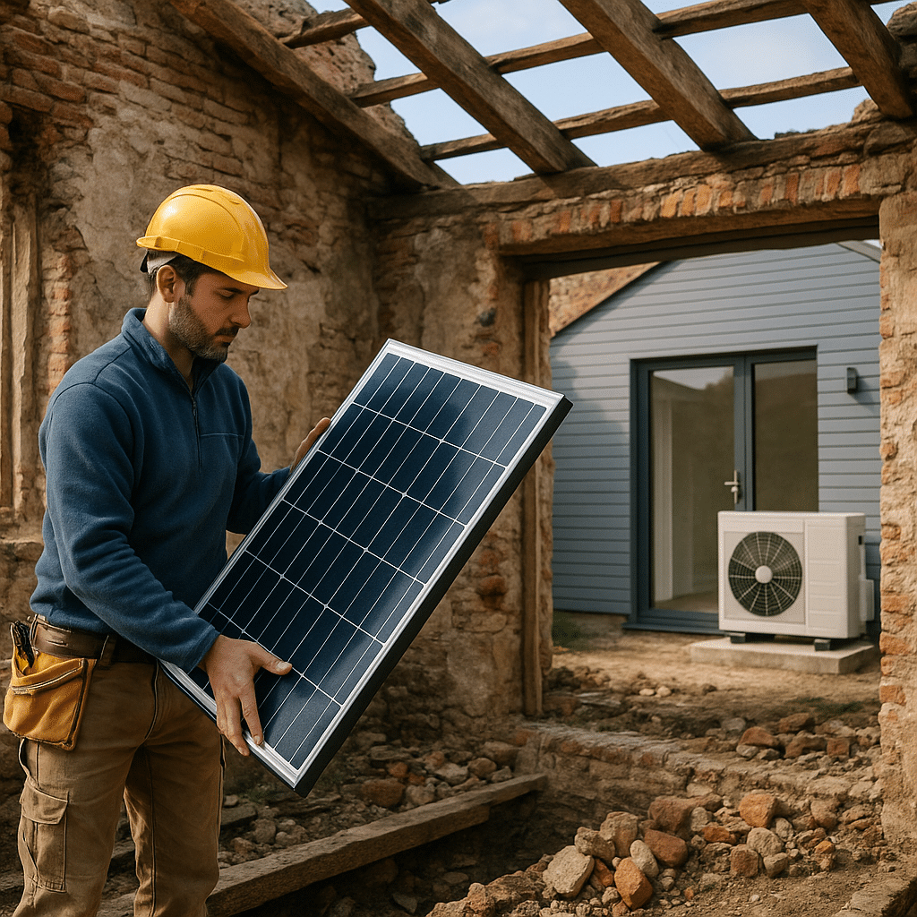 Illustration générée pour l’article : Rénover une maison très ancienne : défis et solutions énergétiques en 2026