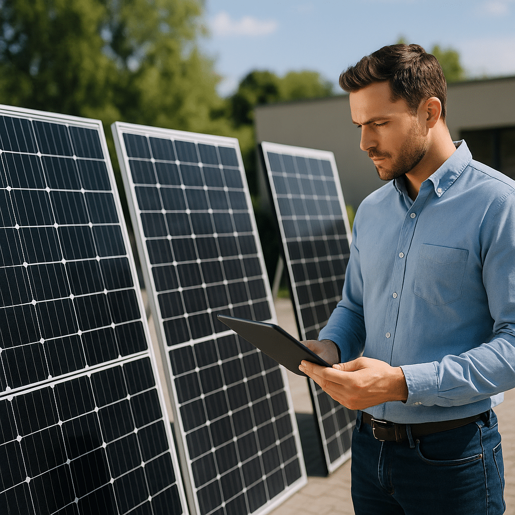 Illustration générée pour l’article : Comparateur des meilleures panneaux solaires photovoltaïques en 2026 en France