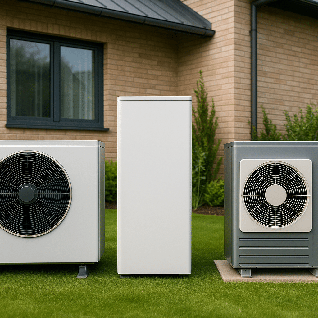 Illustration générée pour l’article : Comparatif des meilleures pompes à chaleur 2026 air air, air eau, géothermie