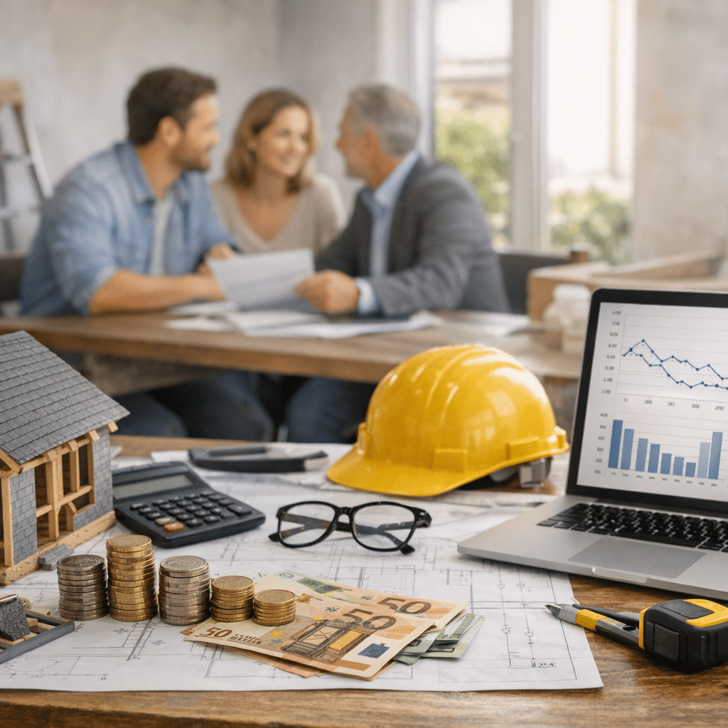 Illustration générée pour l’article : Crédit travaux 2026 : taux actuels et stratégies