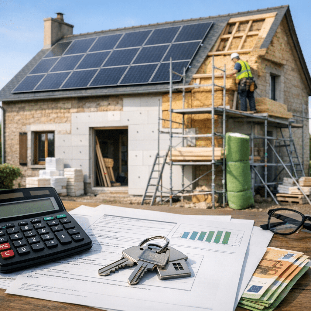 Illustration générée pour l’article : Éco-PTZ 2026 : plafond et conditions actualisées