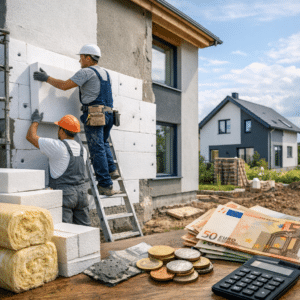 Illustration générée pour l’article : Isolation extérieure en 2026 : hausse des prix ?