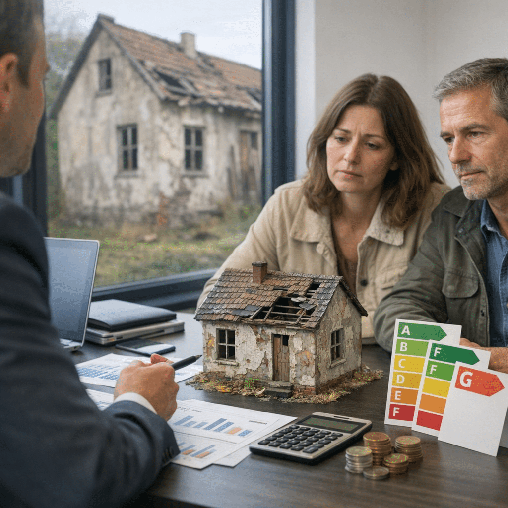 Illustration générée pour l’article : Les banques financent-elles encore les passoires énergétiques ?