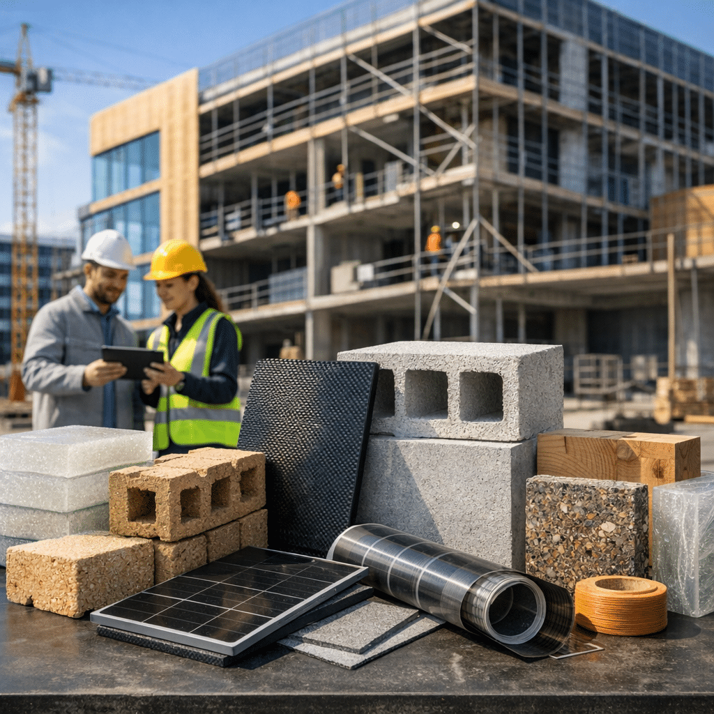 Illustration générée pour l’article : Les nouveaux matériaux de construction en 2026