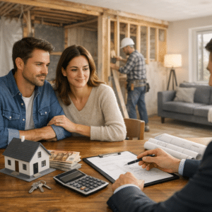 Illustration générée pour l’article : Peut-on intégrer ses travaux dans un crédit immobilier en 2026 ?