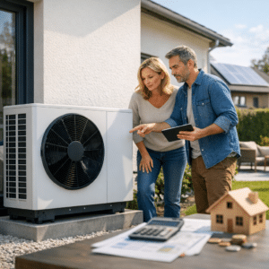 Illustration générée pour l’article : Pompe à chaleur en 2026 : toujours rentable ?