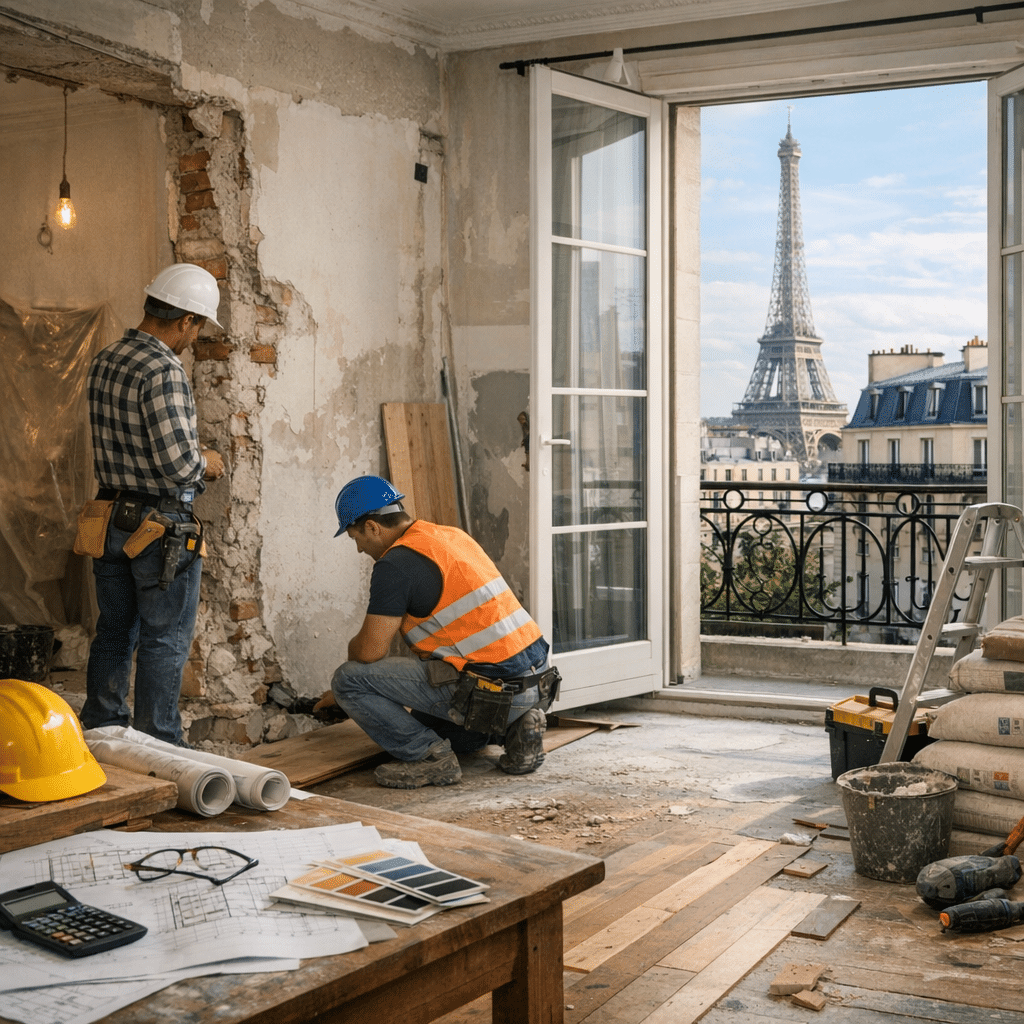 Illustration générée pour l’article : Prix rénovation maison à Paris en 2026