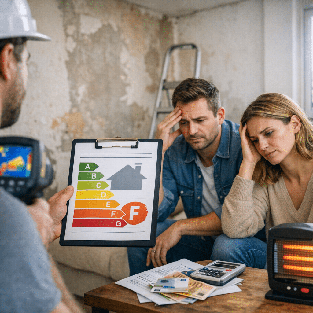Illustration générée pour l’article : Que se passe-t-il si vos travaux n’améliorent pas le DPE ?
