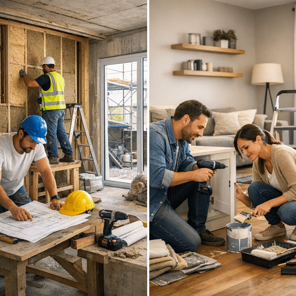 Illustration générée pour l’article : Rénovation globale 2026 : est-ce plus rentable que les petits travaux ?