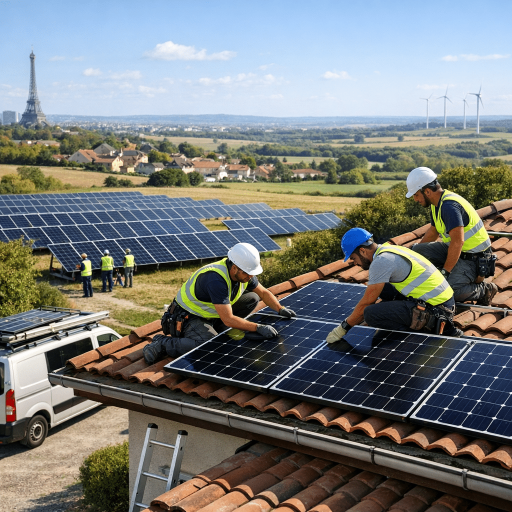 Illustration générée pour l’article : Top 10 des installateurs de panneaux solaires en France