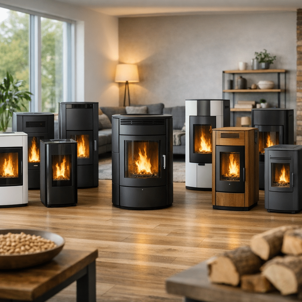 Illustration générée pour l’article : Top 10 des poêles à granulés en 2026