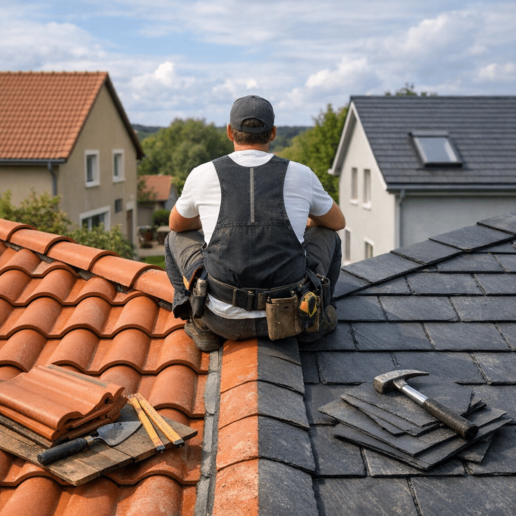 Illustration générée pour l’article : Tuile ou ardoise : quelle toiture choisir ?