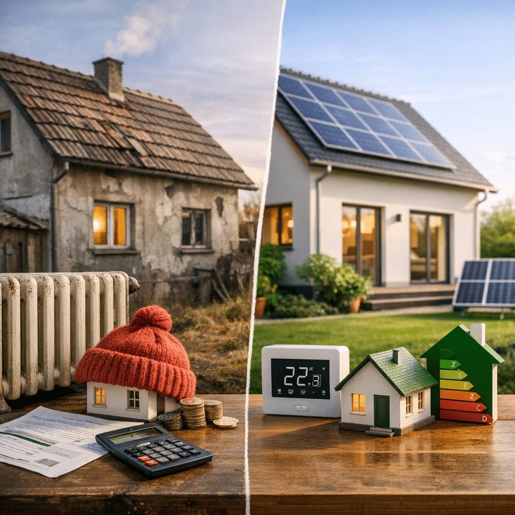 Illustration générée pour l’article : Faut-il acheter une passoire énergétique en 2026 ?