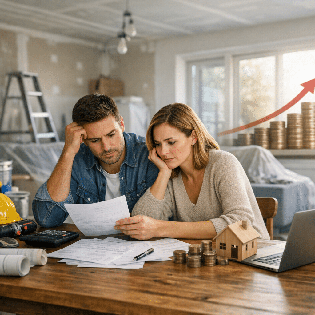 Illustration générée pour l’article : Hausse des taux : faut-il encore faire des travaux ?