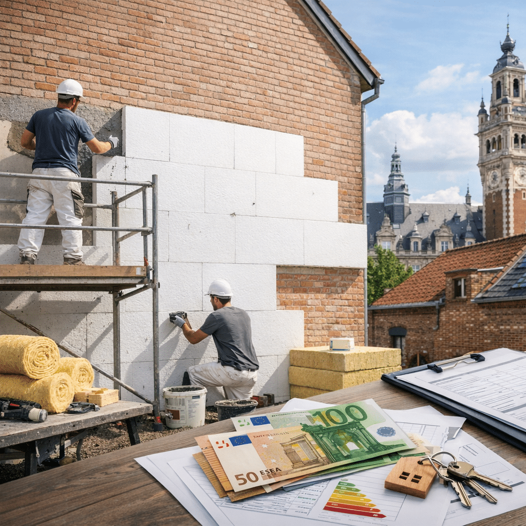 Illustration générée pour l’article : Isolation extérieure à Lille : prix et subventions