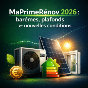 Illustration générée pour l’article : MaPrimeRénov 2026 : barèmes, plafonds et nouvelles conditions