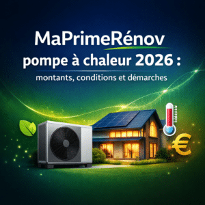 Illustration générée pour l’article : MaPrimeRénov pompe à chaleur 2026 : montants, conditions et démarches