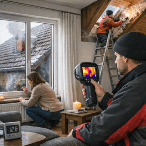 Illustration générée pour l’article : Maison mal isolée : comment détecter les pertes de chaleur ?