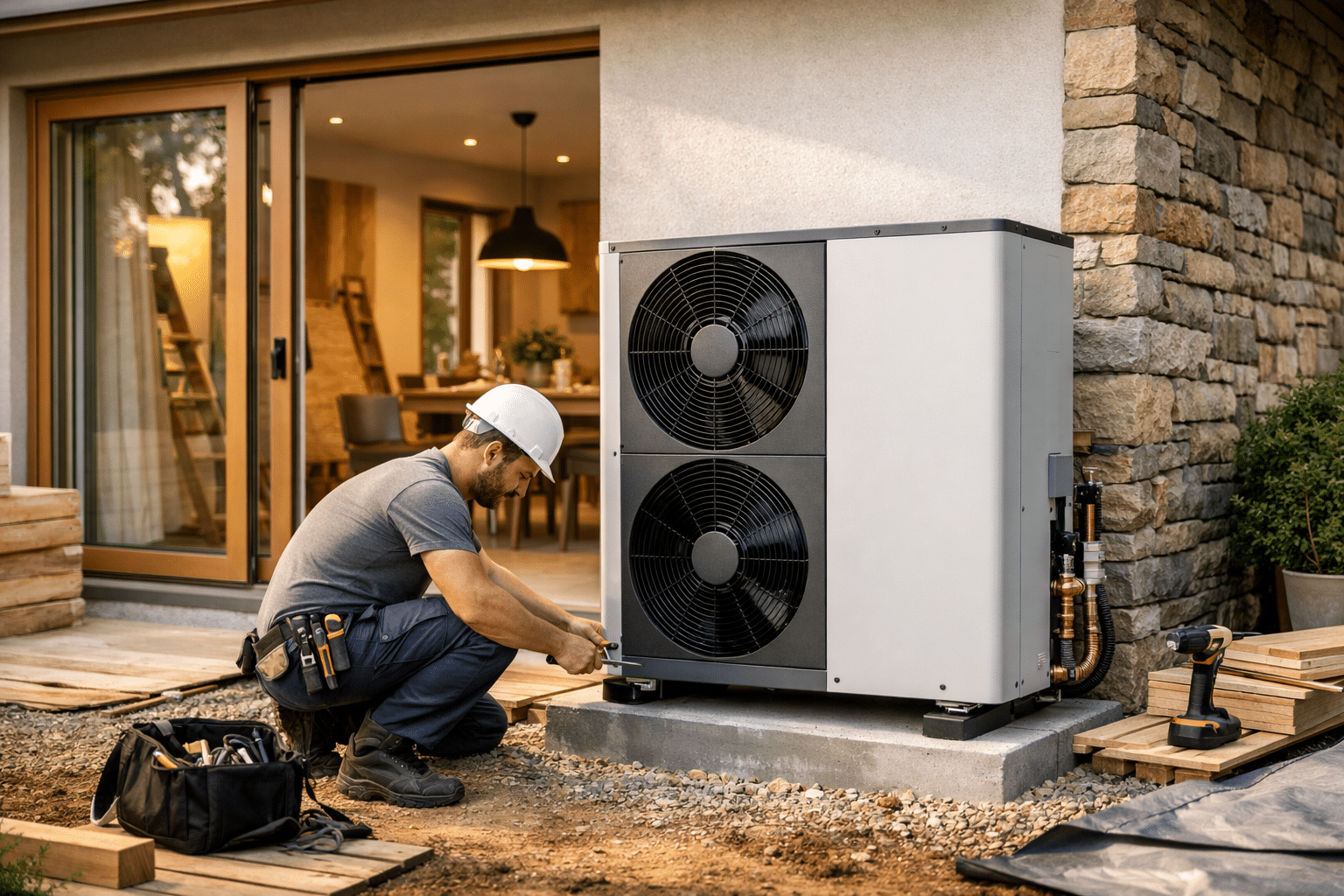 Illustration pompe à chaleur air eau guide - guide complet