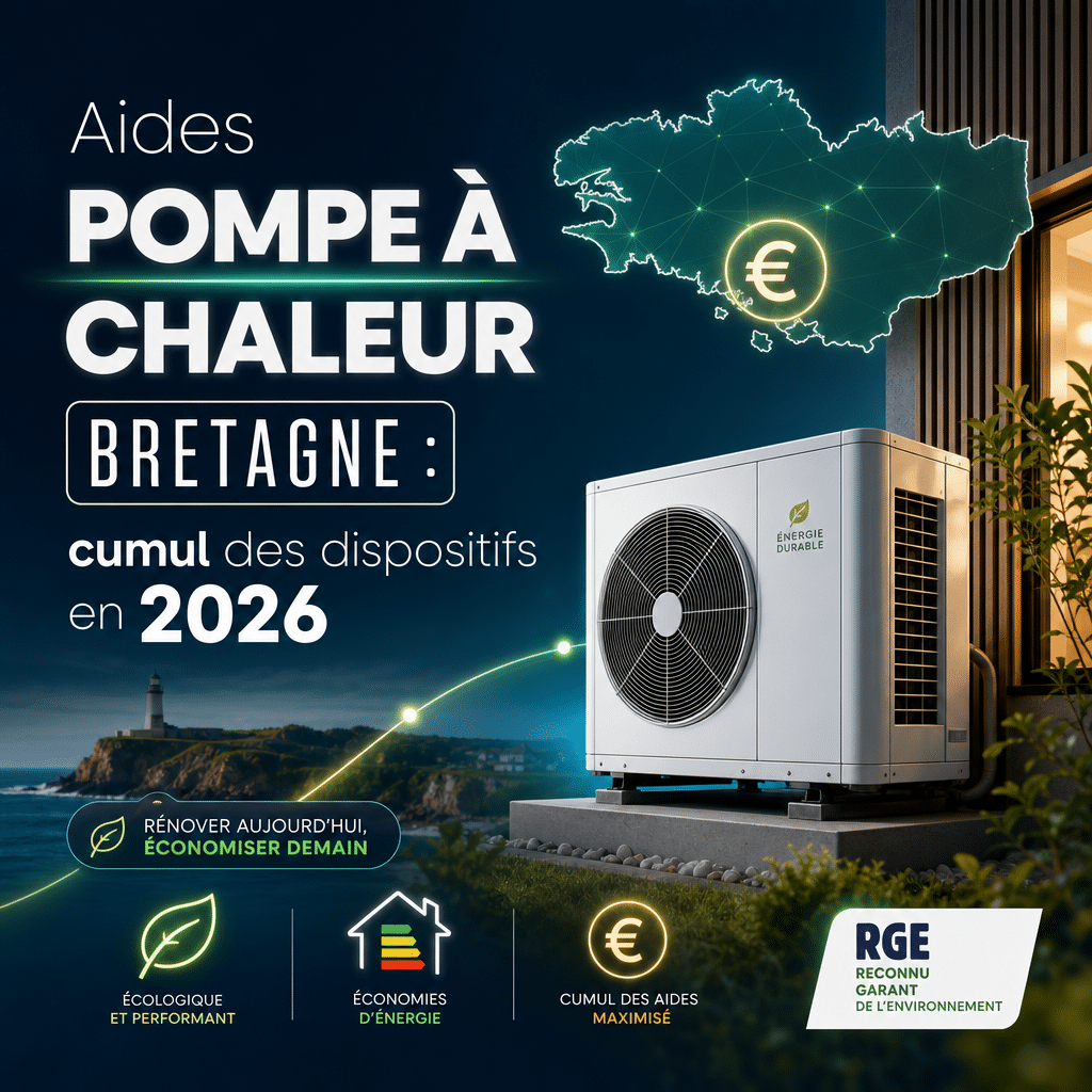 Aides pompe à chaleur Bretagne : cumul des dispositifs en 2026