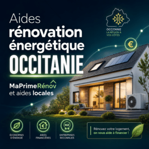 Illustration générée pour l’article : Aides rénovation énergétique Occitanie : MaPrimeRénov et aides locales