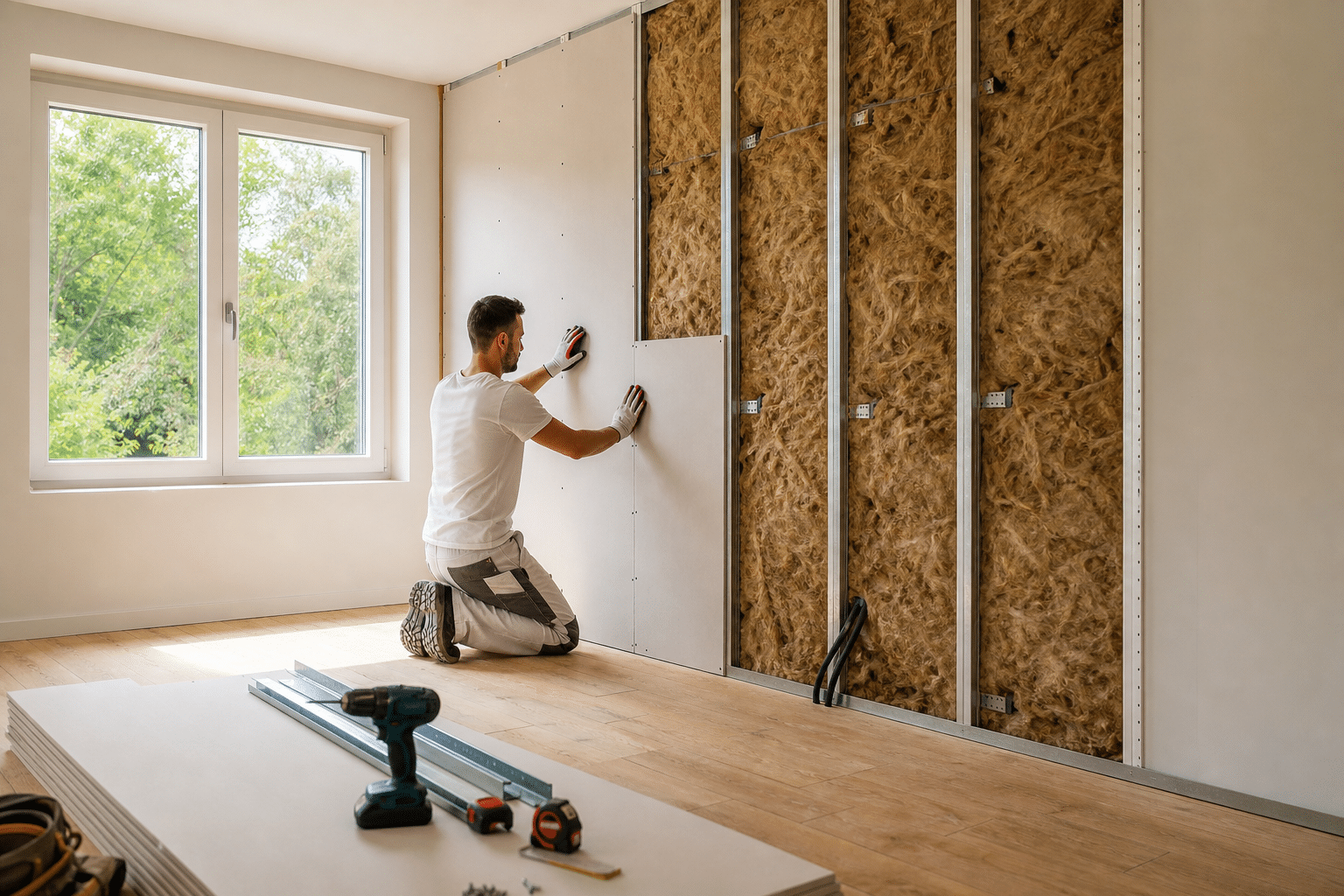 Illustration isolation murs intérieur techniques - guide complet