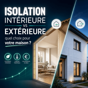 Illustration générée pour l’article : Isolation intérieure vs extérieure : quel choix pour votre maison ?