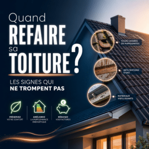 Illustration générée pour l’article : Quand refaire sa toiture ? Les signes qui ne trompent pas