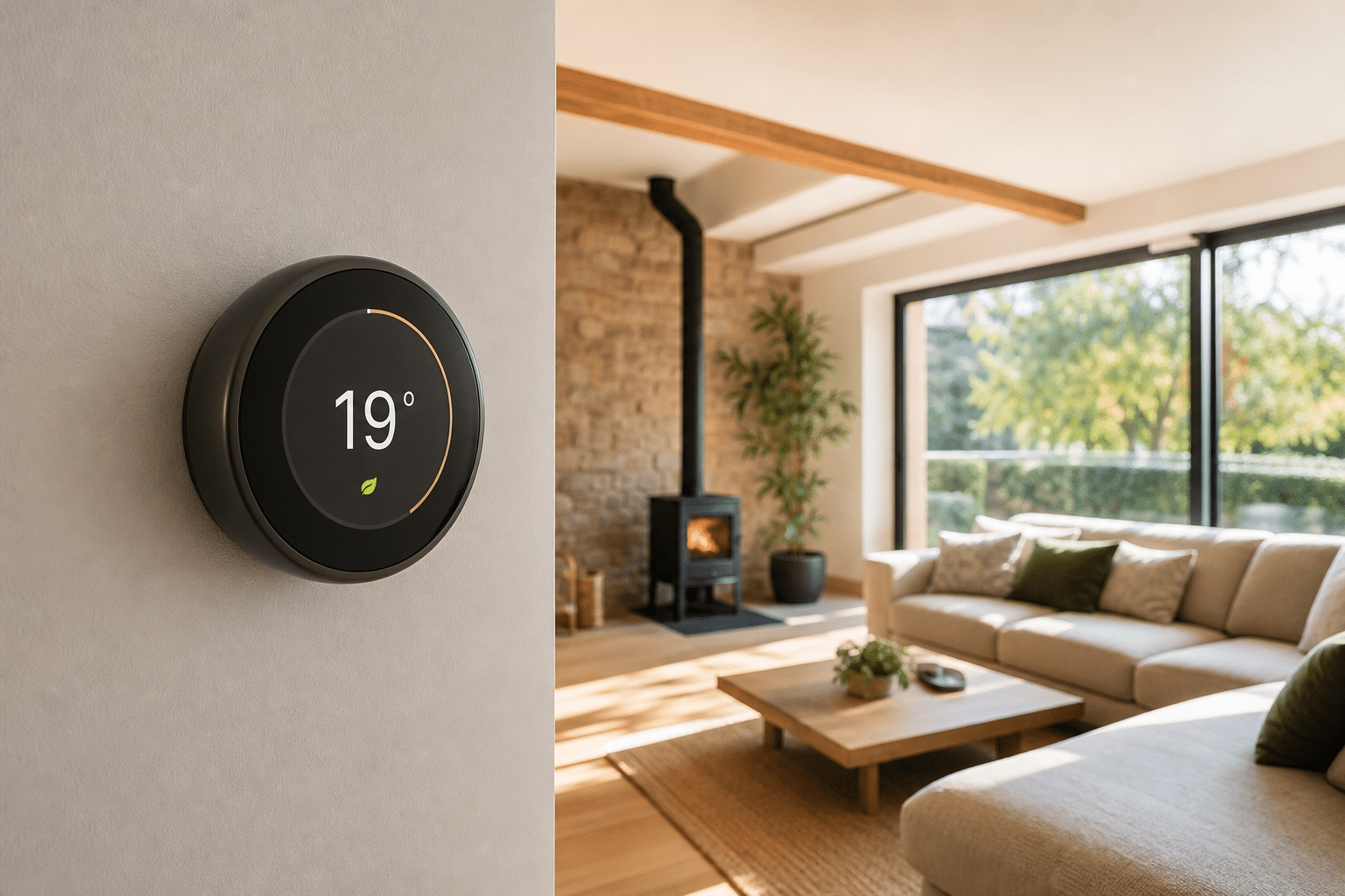 Illustration thermostat connecté économies chauffage - guide complet