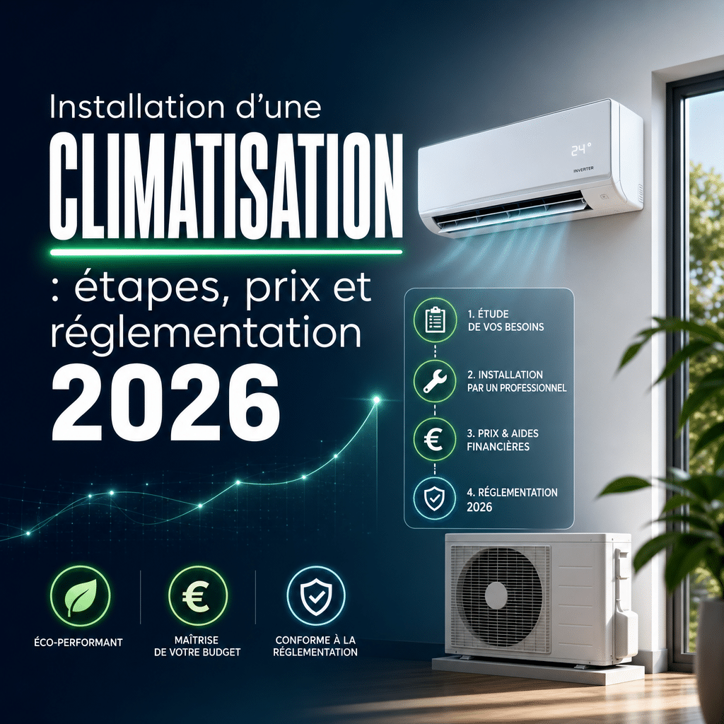 Installation d’une climatisation : étapes, prix et réglementation 2026