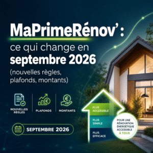 Illustration générée pour l’article : MaPrimeRénov' : ce qui change en septembre 2026 (nouvelles règles, plafonds, montants)