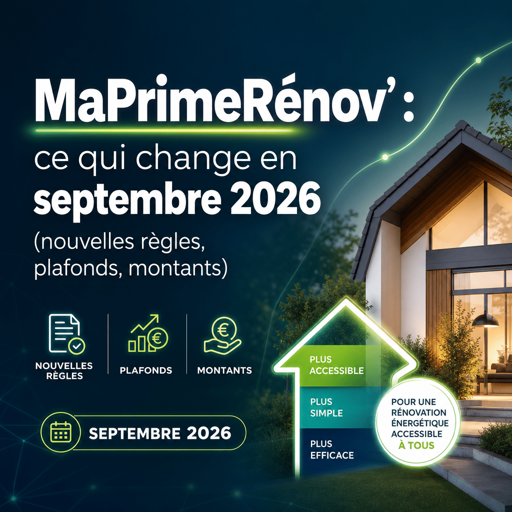 MaPrimeRénov’ : ce qui change en septembre 2026 (nouvelles règles, plafonds, montants)